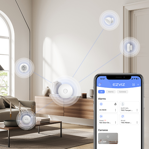 Passerelle d'alarme domestique intelligente Wi-Fi EZVIZ CS-A3-R200-WBG – Image 6