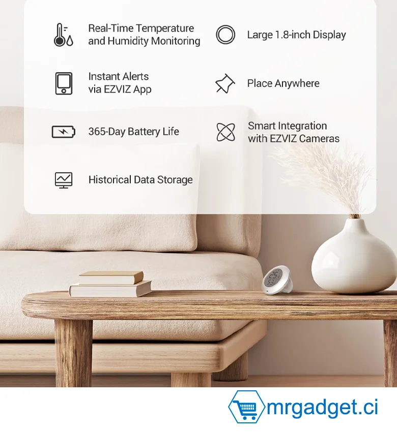EZVIZ T51C Thermomètre Interieur Maison – Image 4